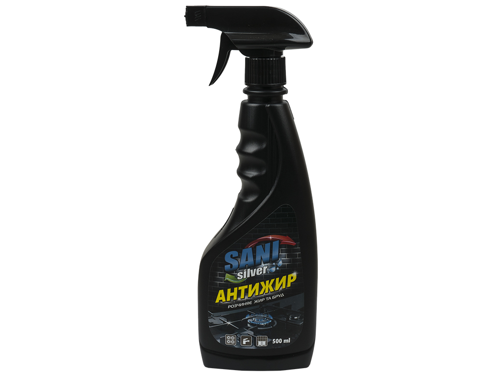 Засіб для чищення кухні та кухонних поверхонь Антижир 0,5 л. ТМ "Sani Silver"